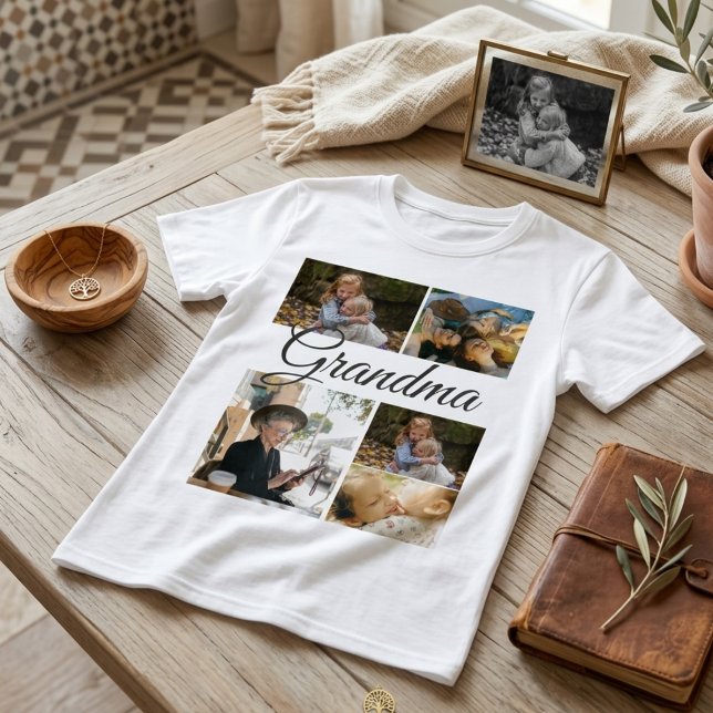 5-Photo Collage Modern Layout Custom Tee for Famil (5-Photo Collage Modern Layout Custom Photo Template Tee for Family & Friends shirt )