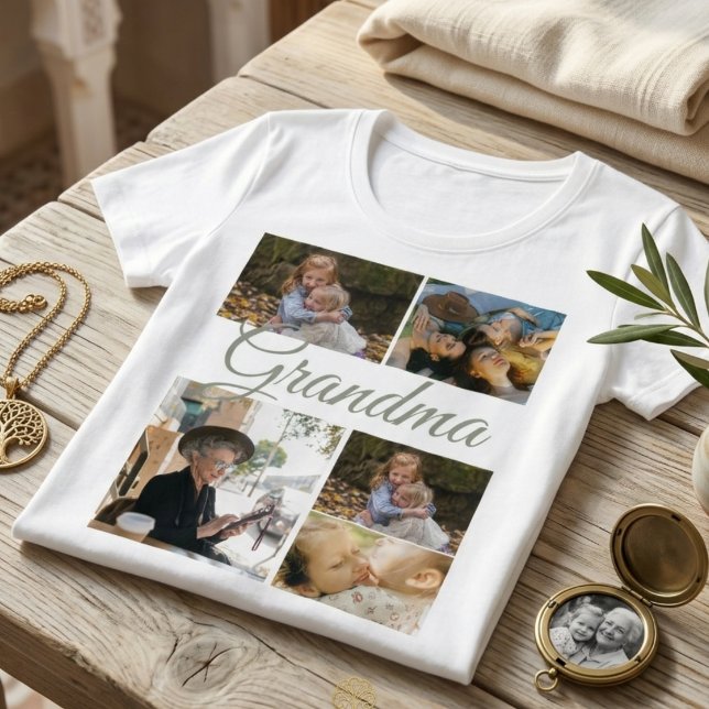 5-Photo Collage Modern Layout Custom Tee for Famil (5-Photo Collage Modern Layout Custom Photo Template Tee for Family & Friends Tee shirt )