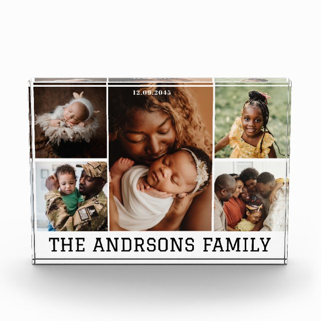 5 photo collage of family Photo Block (Front)