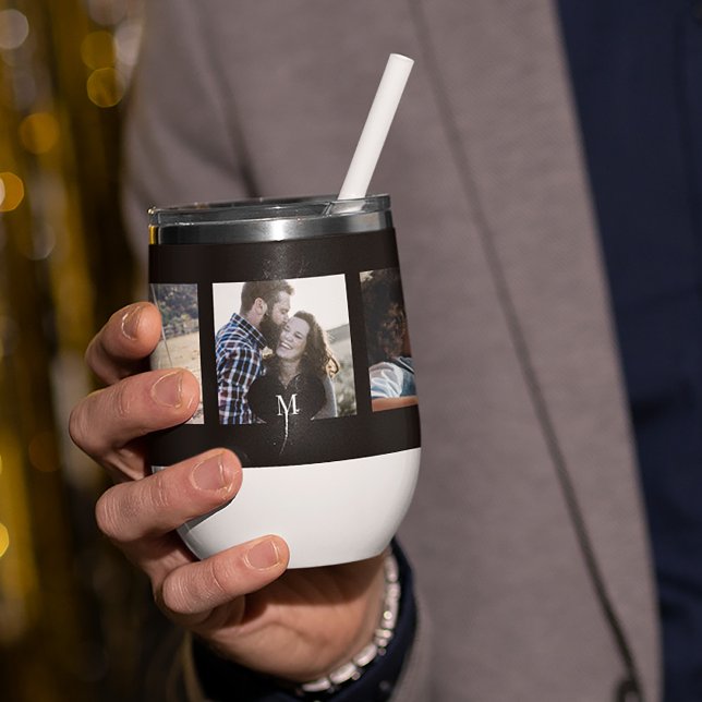 5 photo collage personalised modern monogram (Creator Uploaded)