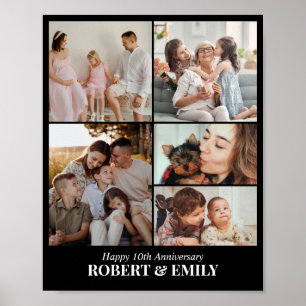 5 Photo Collage Personalised Picture Grid Couple Poster