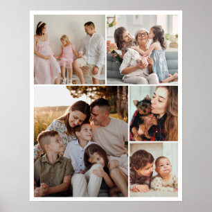 5 Photo Collage Personalised Picture Grid Custom Poster