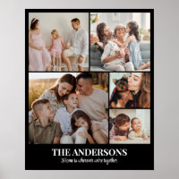 5 Photo Collage Personalised Picture Grid Family