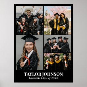 5 Photo Collage Personalised Picture Grid Graduate Poster