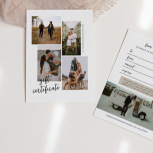 5 Photo Collage Photography Gift Certificate