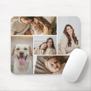 5 Photo Collage Template Personalised Mouse Pad