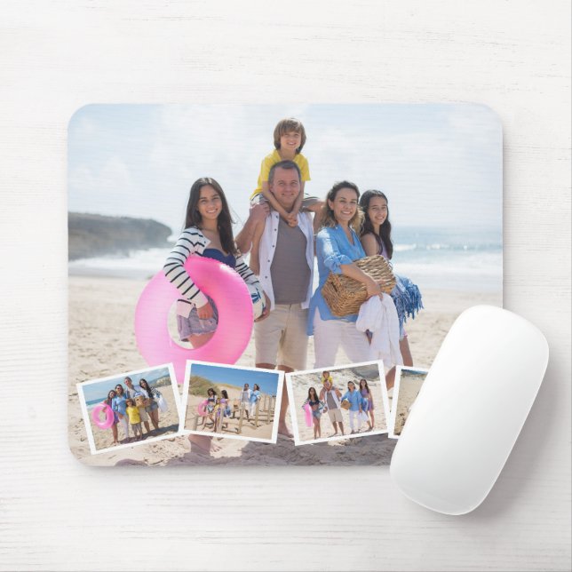 5 Photo Collage Template Personalised Mouse Pad (With Mouse)