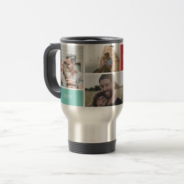 5 Photo Collage Travel Mug (Front Left)