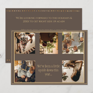 5 photo Collage Upside Down Christmas Xmas Holiday Card