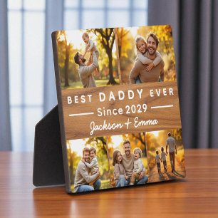 5 Photo Collage Wood Father's Day Best Daddy Ever Plaque