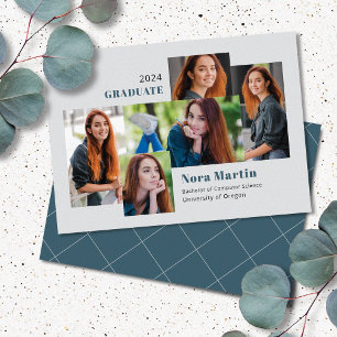 5 Photo College Teal Grey Announcement