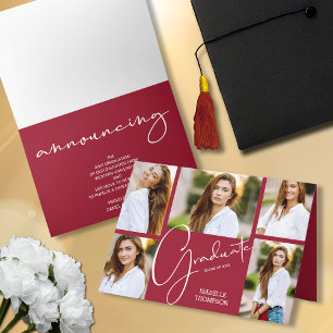 5 Photo Crimsons Graduation Announcement