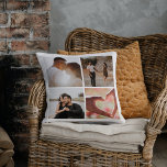 5 Photo Custom Collage Personalised Cushion<br><div class="desc">Create a Custom Photo Collage unique customised personalised 5 Photo pillow from Ricaso. Features 4 photo templates to the front and one to the back</div>
