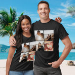 5 Photo Custom Collage Personalised T-Shirt<br><div class="desc">Create a Custom Photo Collage unique customised personalised 5 Photo t-shirt from Ricaso. Features 4 photo templates to the front and one to the back</div>
