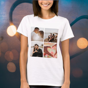 5 Photo Custom Collage Personalised Maternity T-Shirt