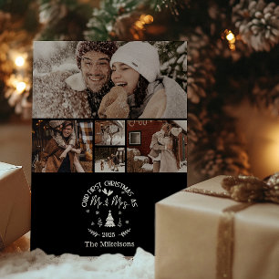 5 Photo First Christmas as Mr. & Mrs Holiday Card