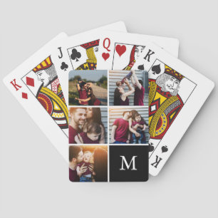 5 Photo Gallery Colour Block Monogram Playing Cards