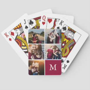 5 Photo Gallery Colour Block Monogram Playing Cards