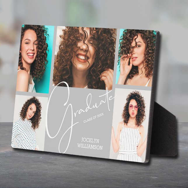 5 Photo Grey Graduation Keepsake Plaque (Creator Uploaded)