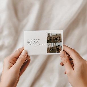 5 photo happy moments collage minimal rsvp enclosure card