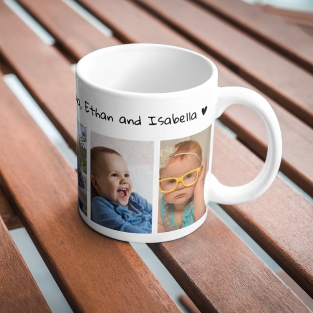  5 Photo Love You Grandpa Happy Father's Day 2025 Coffee Mug (Creator Uploaded)