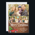 5 Photo Merry Christmas Red Farm Truck Holiday Card<br><div class="desc">Merry Christmas Red Farm Truck Photo Holiday Card.</div>