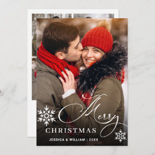 5 PHOTO Modern Merry Christmas Greeting Holiday Card