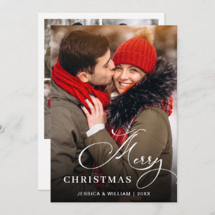 5 PHOTO Modern Merry Christmas Greeting Holiday Card
