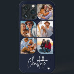 5 Photo Modern Trendy Simple Personalised Name iPhone 13 Pro Max Case<br><div class="desc">5 Photo Modern Trendy Simple Heart Personalised Name iPhone Phone Cases features five of your favourite photos with your personalised name in elegant white calligraphy script accented with a love heart. Personalise by editing the text in the text box provided. Perfect for birthday, Christmas, Mother's Day, baby showers, bridal showers,...</div>