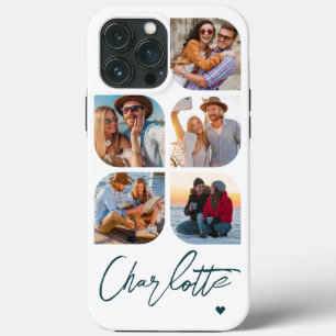 5 Photo Modern Trendy Simple Personalised Name iPhone 13 Pro Max Case