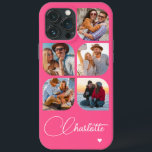 5 Photo Modern Trendy Simple Personalised Name iPhone 13 Pro Max Case<br><div class="desc">5 Photo Modern Trendy Simple Heart Personalised Name iPhone Phone Cases features five of your favourite photos with your personalised name in elegant white calligraphy script accented with a love heart. Personalise by editing the text in the text box provided. Perfect for birthday, Christmas, Mother's Day, baby showers, bridal showers,...</div>