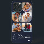 5 Photo Modern Trendy Simple Personalised Name iPhone 13 Pro Max Case<br><div class="desc">5 Photo Modern Trendy Simple Heart Personalised Name iPhone Phone Cases features five of your favourite photos with your personalised name in elegant white calligraphy script accented with a love heart. Personalise by editing the text in the text box provided. Perfect for birthday, Christmas, Mother's Day, baby showers, bridal showers,...</div>