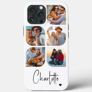 5 Photo Modern Trendy Simple Personalised Name iPhone 13 Pro Max Case
