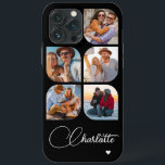 5 Photo Modern Trendy Simple Personalised Name iPhone 13 Pro Max Case<br><div class="desc">5 Photo Modern Trendy Simple Heart Personalised Name iPhone Phone Cases features five of your favourite photos with your personalised name in elegant white calligraphy script accented with a love heart. Personalise by editing the text in the text box provided. Perfect for birthday, Christmas, Mother's Day, baby showers, bridal showers,...</div>