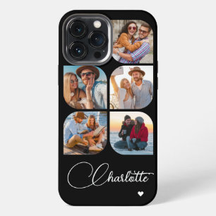 5 Photo Modern Trendy Simple Personalised Name iPhone 13 Pro Max Case