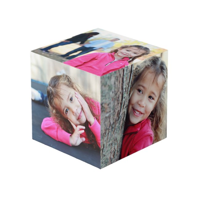 5 Photo Room Decor Shelf Display Family Kids Pets Cube (Front Angled)