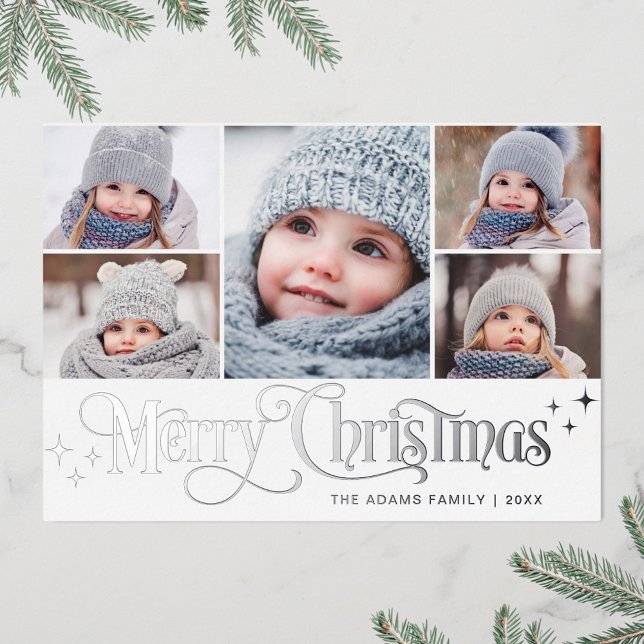 5 PHOTO Sparkle Christmas Greeting Silver (Creator Uploaded)