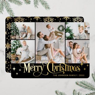 5 PHOTO Sparkle Merry Christmas Gold
