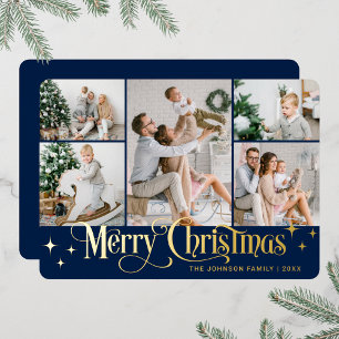 5 PHOTO Sparkle Merry Christmas Gold