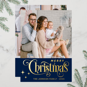 5 PHOTO Sparkle Merry Christmas Greeting