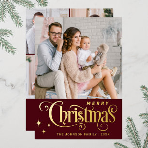 5 PHOTO Sparkle Merry Christmas Greeting