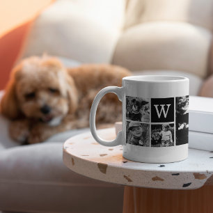 5-Photo Template Personalised Monogram Coffee Mug