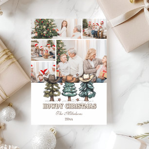 5 photo Western Howdy Christmas Holiday Card