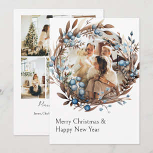 5 Photo Wreath Christmas template