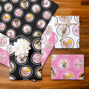 5 Photograph random scattered pattern personalised Wrapping Paper Sheet