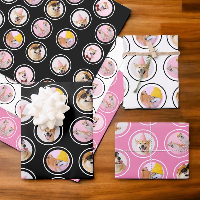 5 Photograph random scattered pattern personalised Wrapping Paper Sheet (5 Photograph random scattered pattern personalized Wrapping Paper Sheets from Ricaso - make your own)