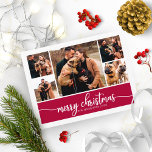 5 Photos Collage Stylish Script Merry Christmas Postcard<br><div class="desc">5 Photos Collage Stylish Script Merry Christmas Postcard</div>