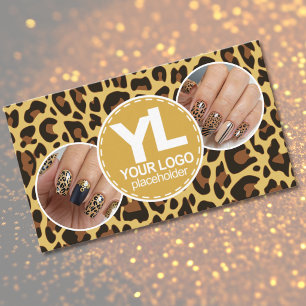 5 Photos Logo Template Leopard Print Rockabilly Business Card
