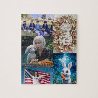5 photos personalise puzzle, collage photo  jigsaw puzzle