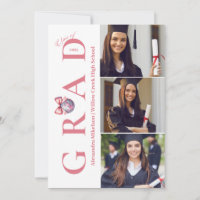 5 Photos Pink Bow Disco Ball Graduation Party